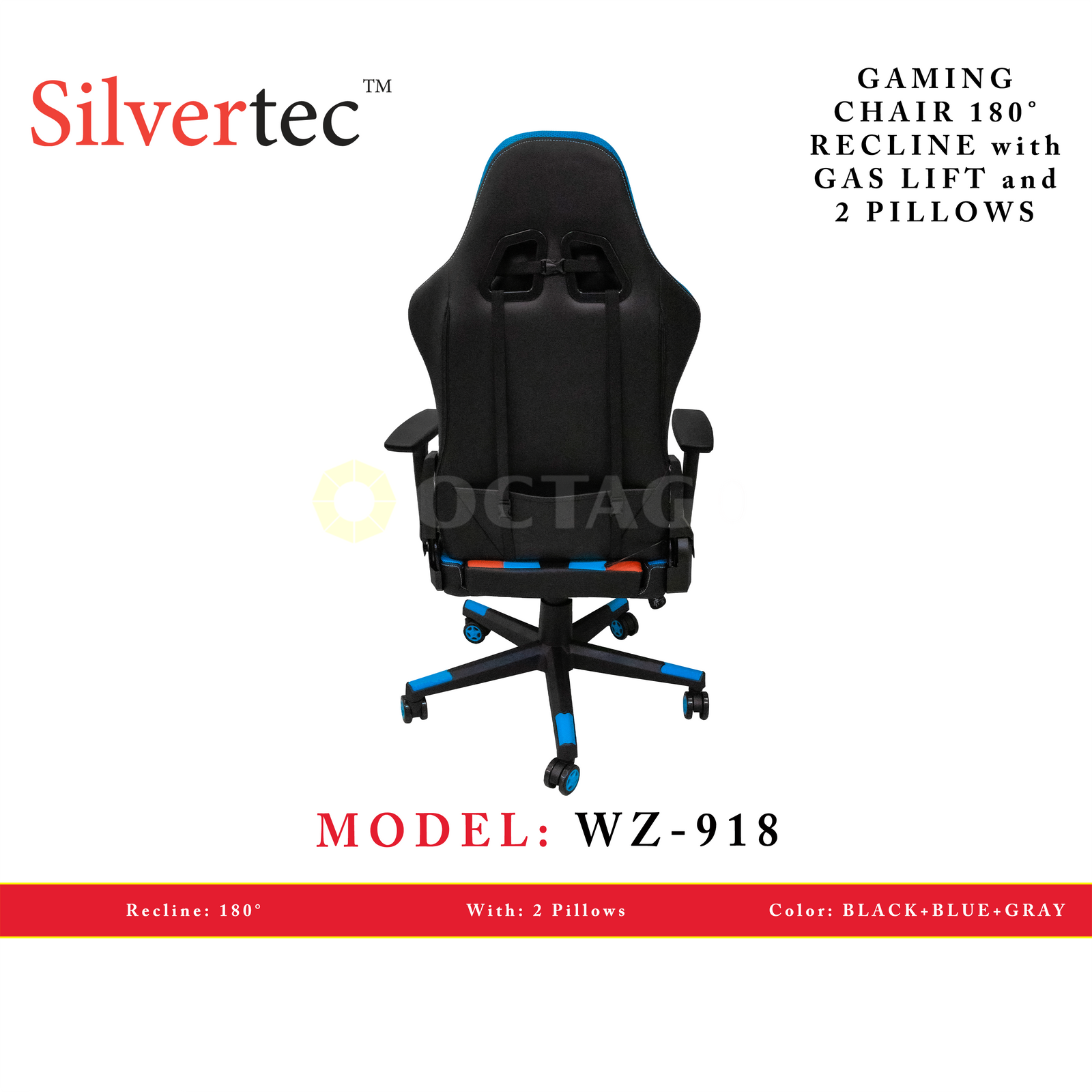 SILVERTEC WZ-918 BLUE CHAIR RECLINE 180°