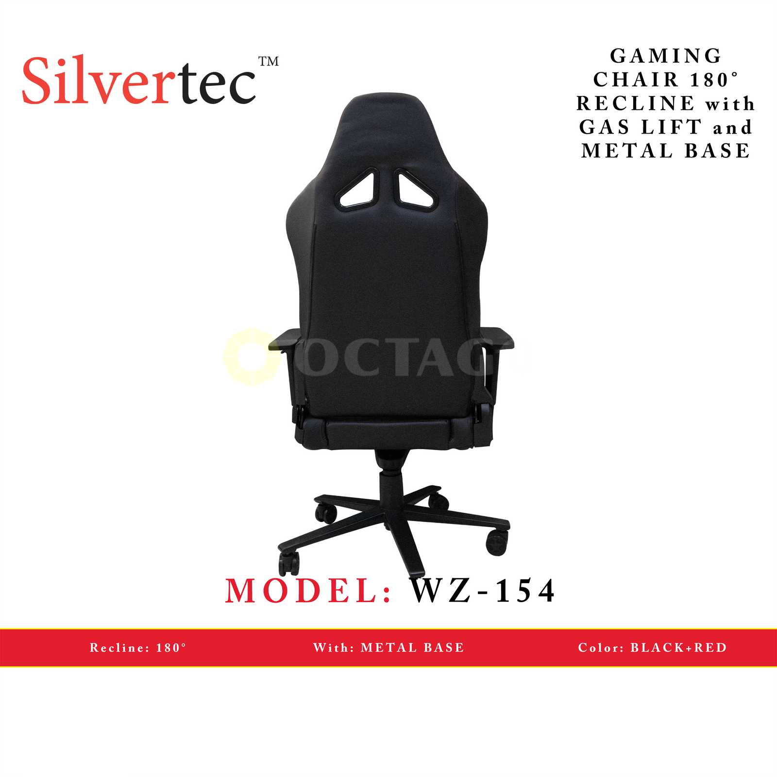 SILVERTEC WZ-154 RED CHAIR RECLINE 180°