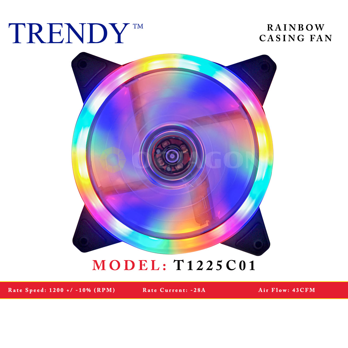 TRENDY T1225C01 RAINBOW CASING FAN