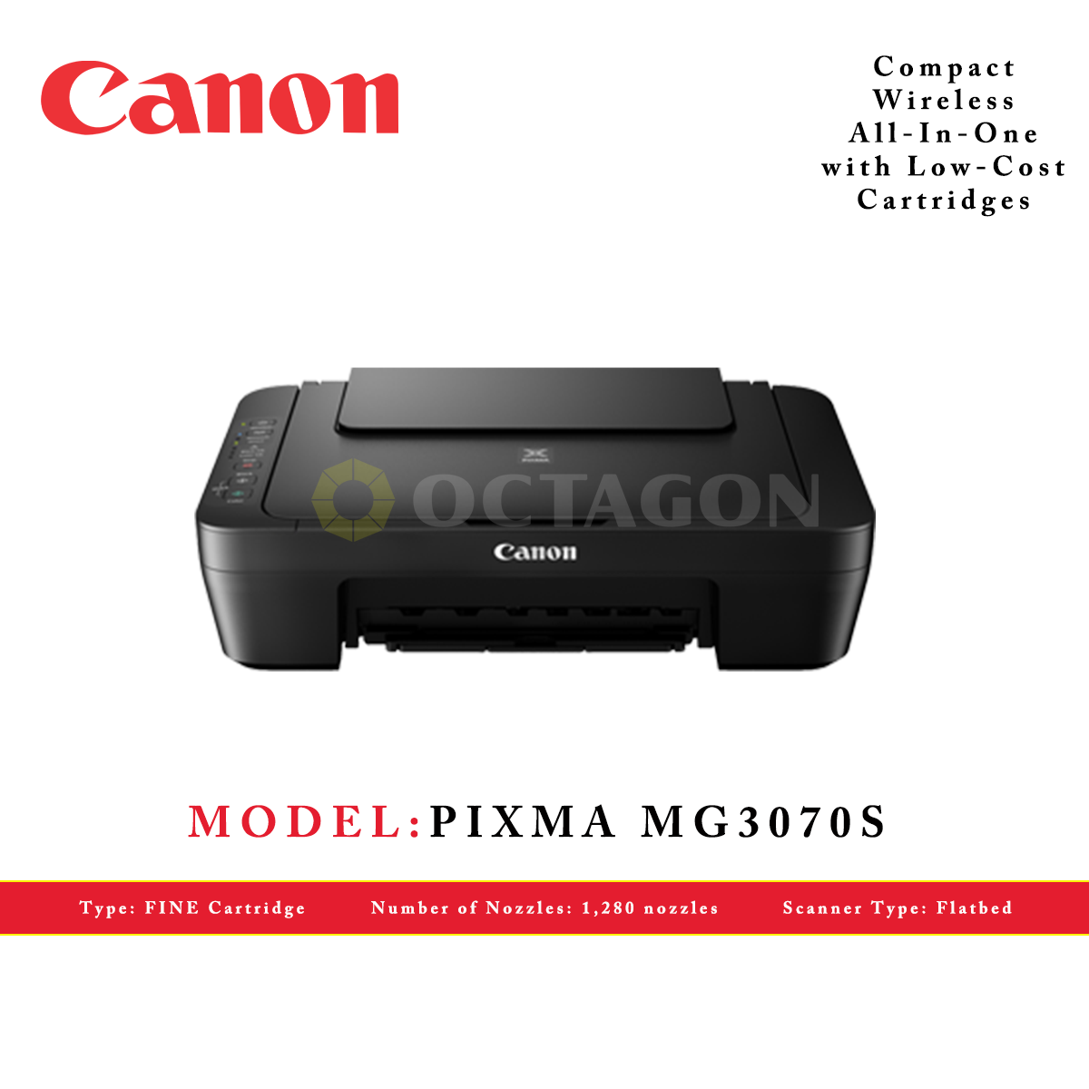 CANON PIXMA MG3070S BLACK WIRELESS