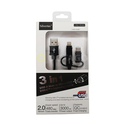 SILVERTEC SW-TCL-100-BK USB-A TO USB-C