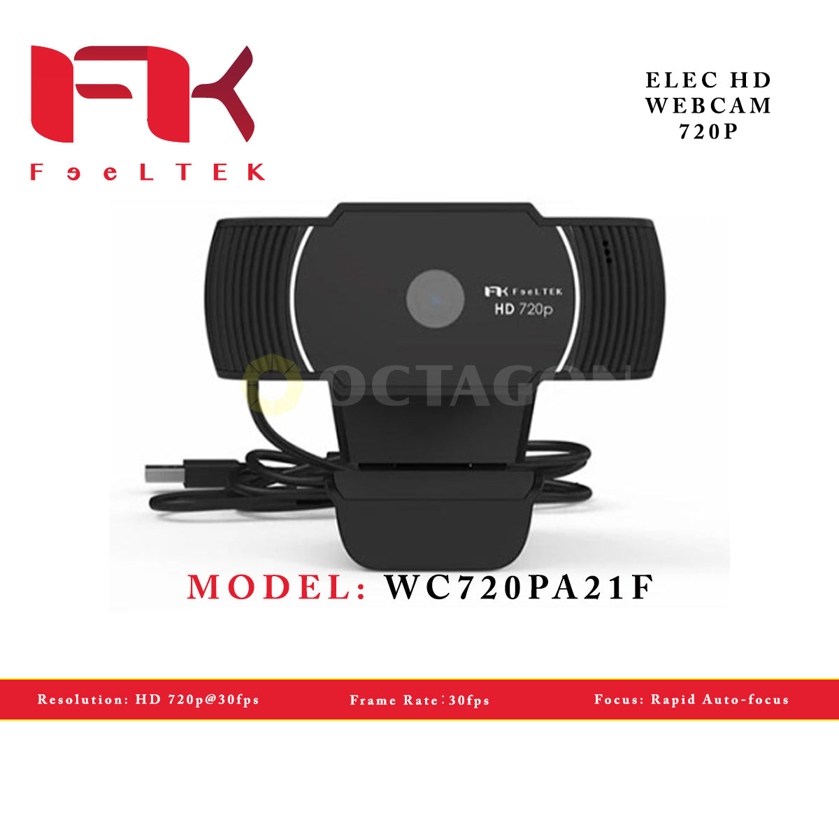 FEELTEK WC720PA21F ELEC HD WEBCAM 720P