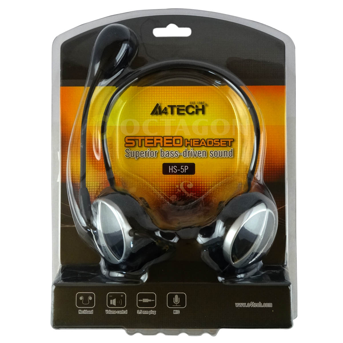 A4 TECH HS-5P 2X3.5MM MIC NECKBAND STEREO PC HEADSET