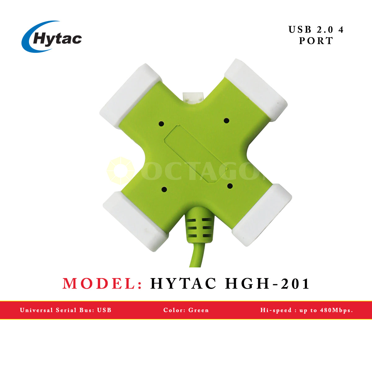 HYTAC HGH-201 GREEN (NEW) USB 2.0 4 PORT