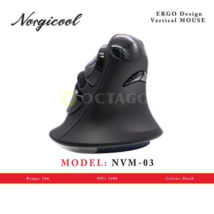 NORGICOOL NVM03 VERTICAL WL MOUSE BLACK