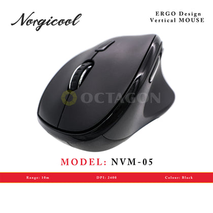 NORGICOOL NVM05 VERTICAL WL MOUSE BLACK