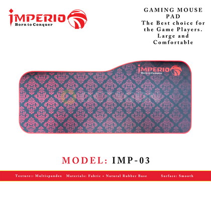 IMPERIO IMP-03 RED STITCHES GAMING MOUSE PAD 345X795X3MM
