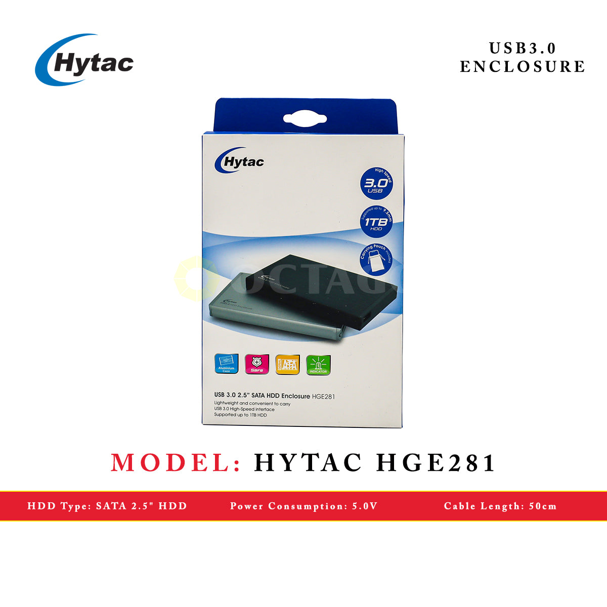 HYTAC HGE281 SILVER USB3.0 ENCLOSURE