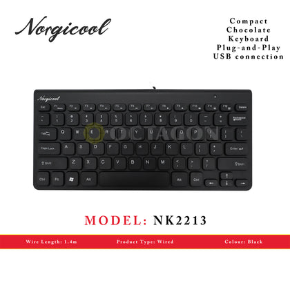NORGICOOL NK2213-BK USB KEYBOARD COMP