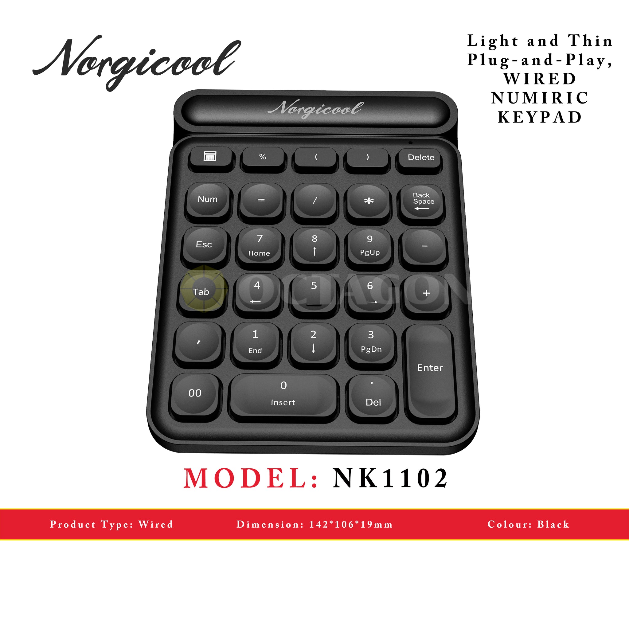 NORGICOOL NK1102 USB NUMERIC KEYPAD