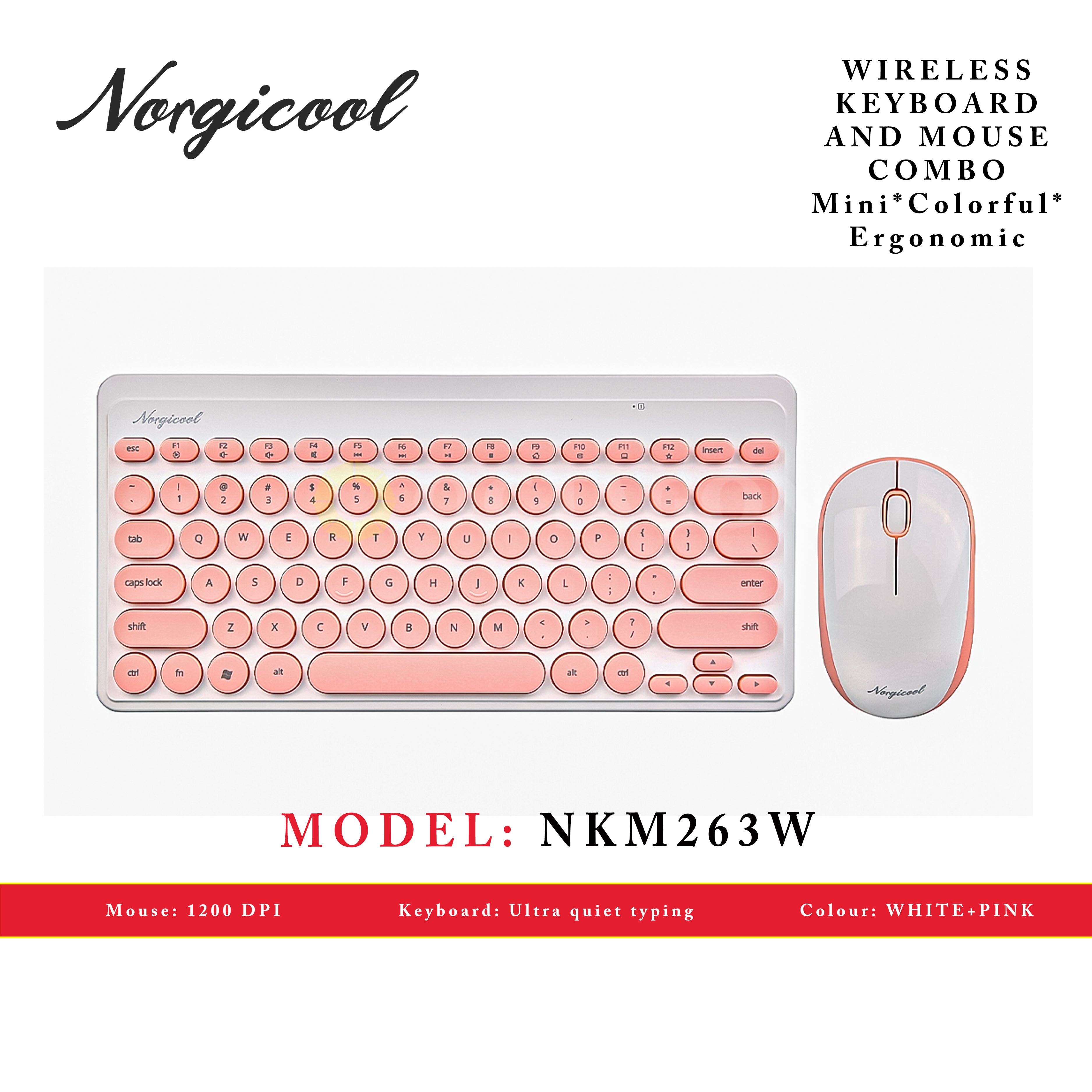 NORGICOOL NKM263W-PK COMBO WL KEYBOARD