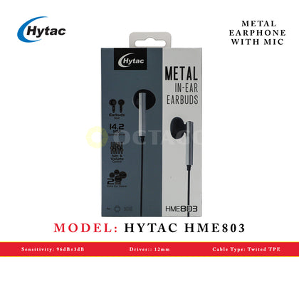 HYTAC HME803 SILVER METAL EARPHONE WITH MIC