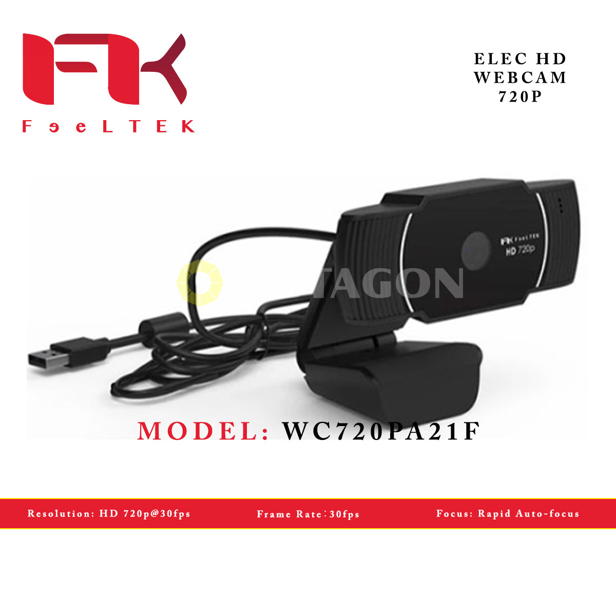FEELTEK WC720PA21F ELEC HD WEBCAM 720P