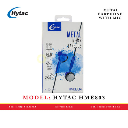 HYTAC HME804 BLUE METAL EARPHONE