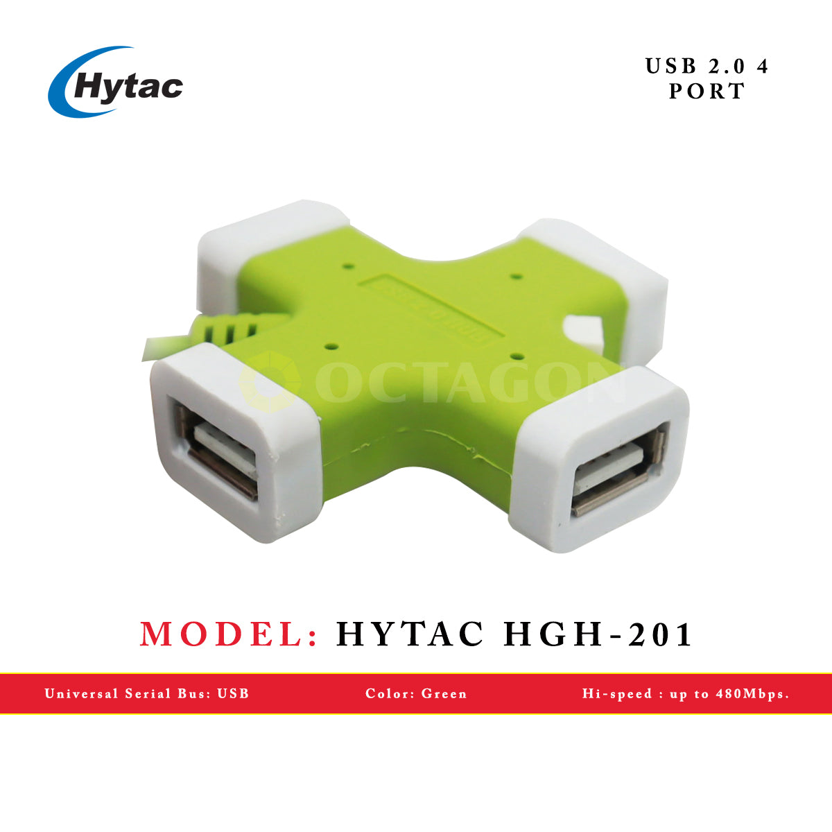 HYTAC HGH-201 GREEN (NEW) USB 2.0 4 PORT