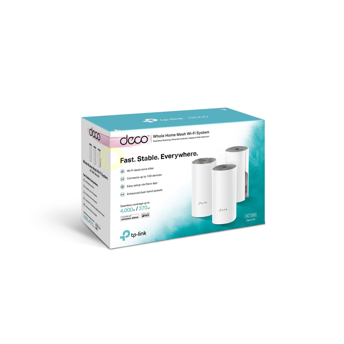 TPLINK DECO E4 (3 PACK) AC1200 WHOLE HOME MESH WI-FI SYSTEM MESH ROUTER