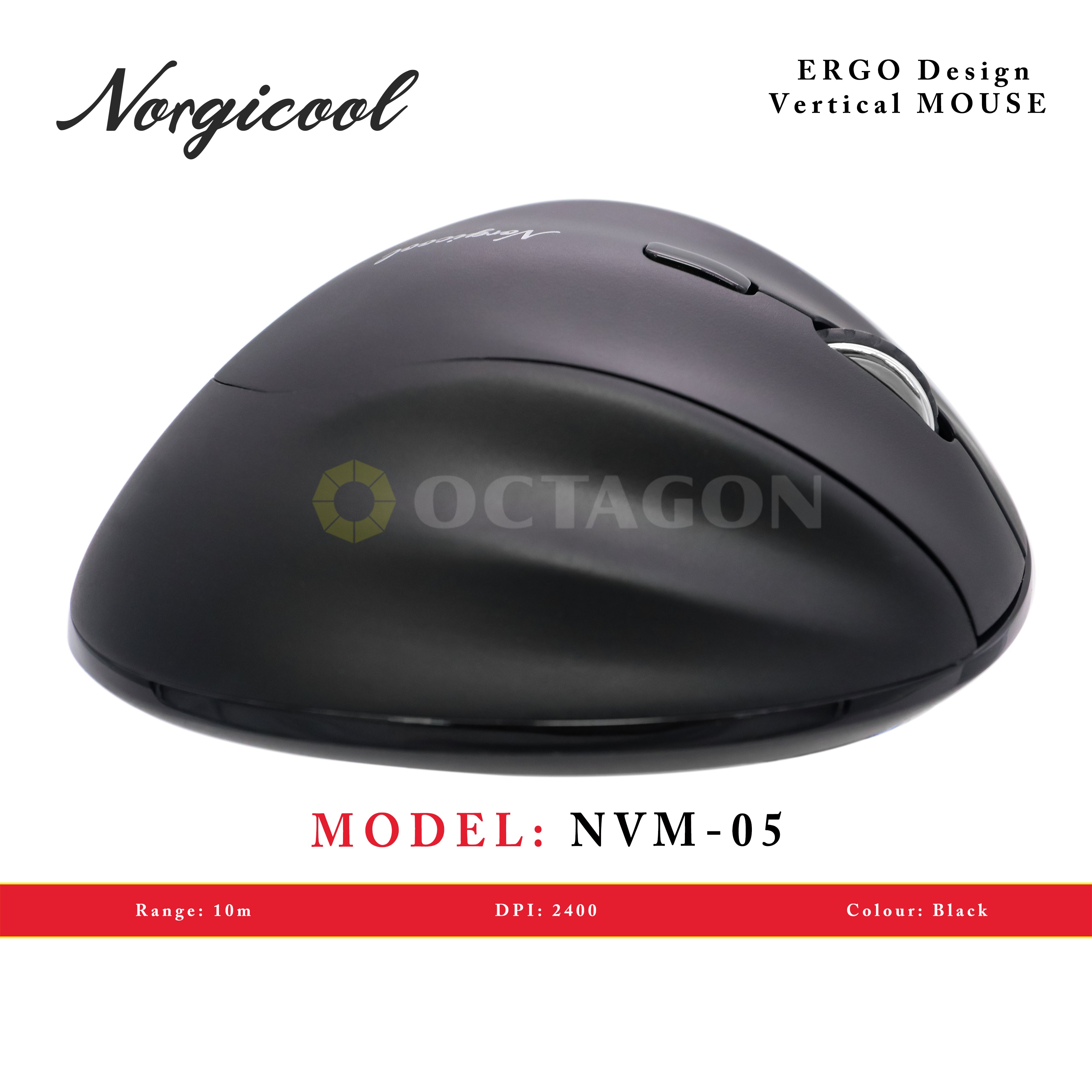 NORGICOOL NVM05 VERTICAL WL MOUSE BLACK