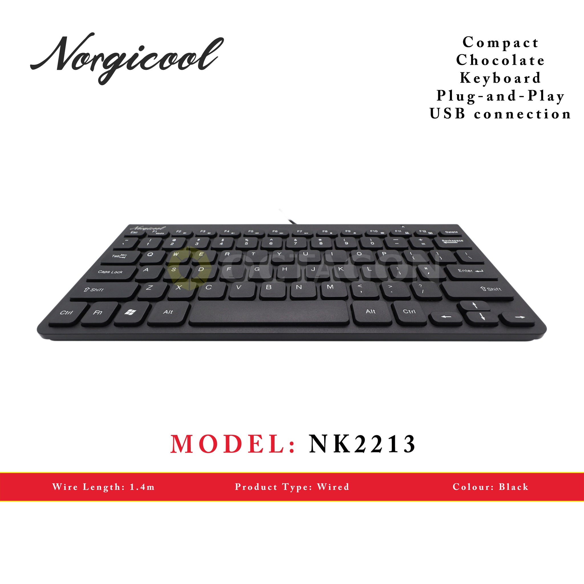 NORGICOOL NK2213-BK USB KEYBOARD COMP