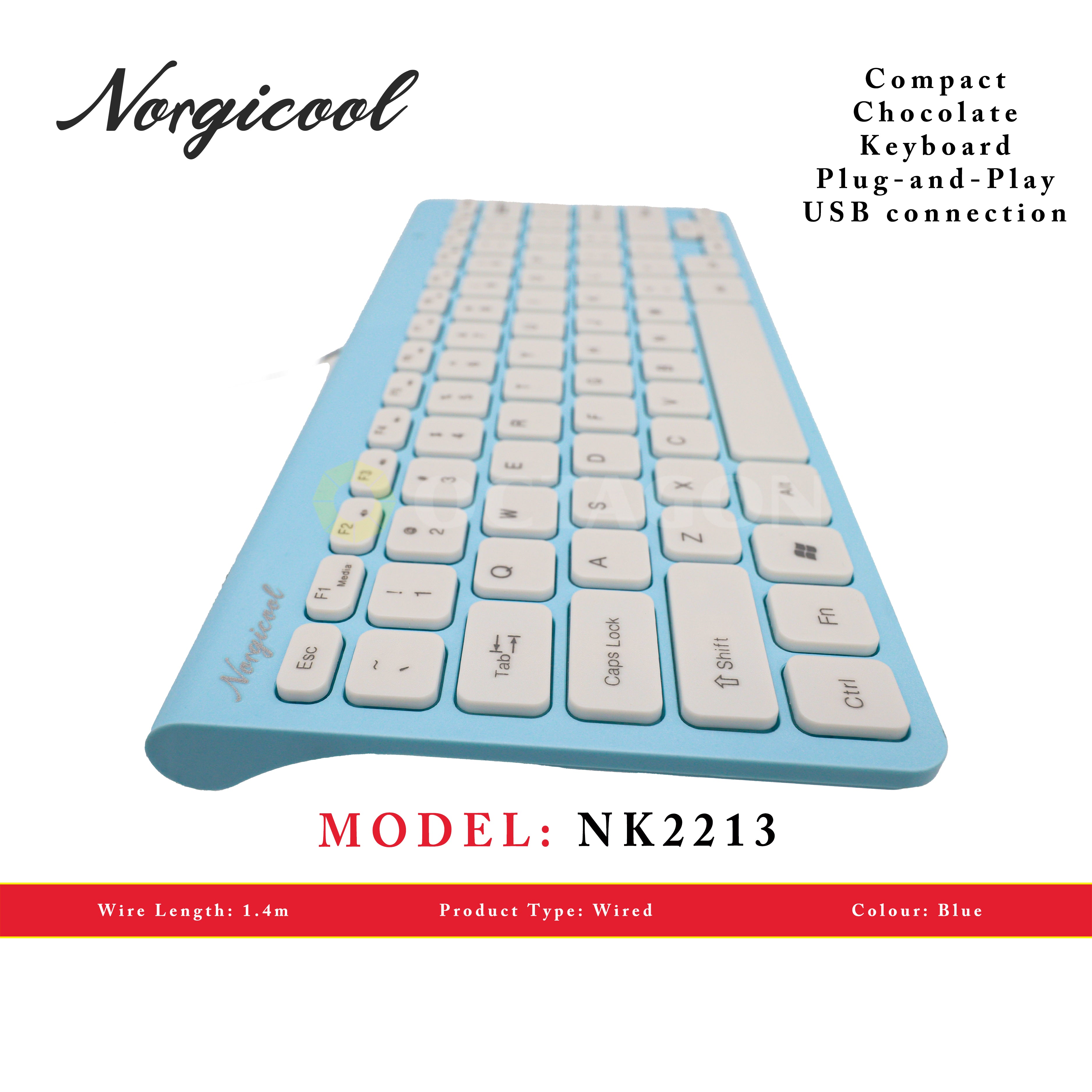 NORGICOOL NK2213-BL USB KEYBOARD COMPACT