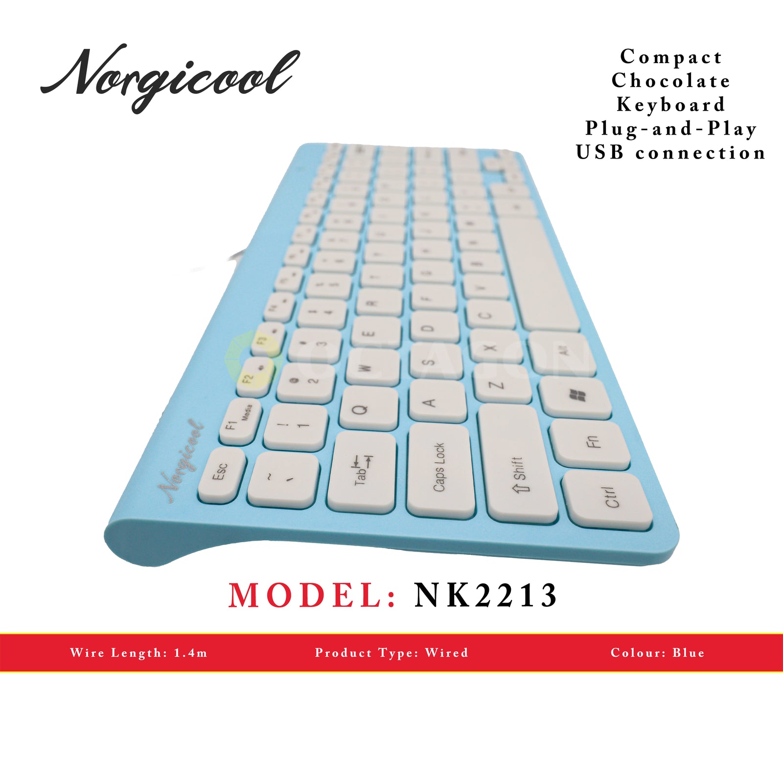 NORGICOOL NK2213-BL USB KEYBOARD COMPACT