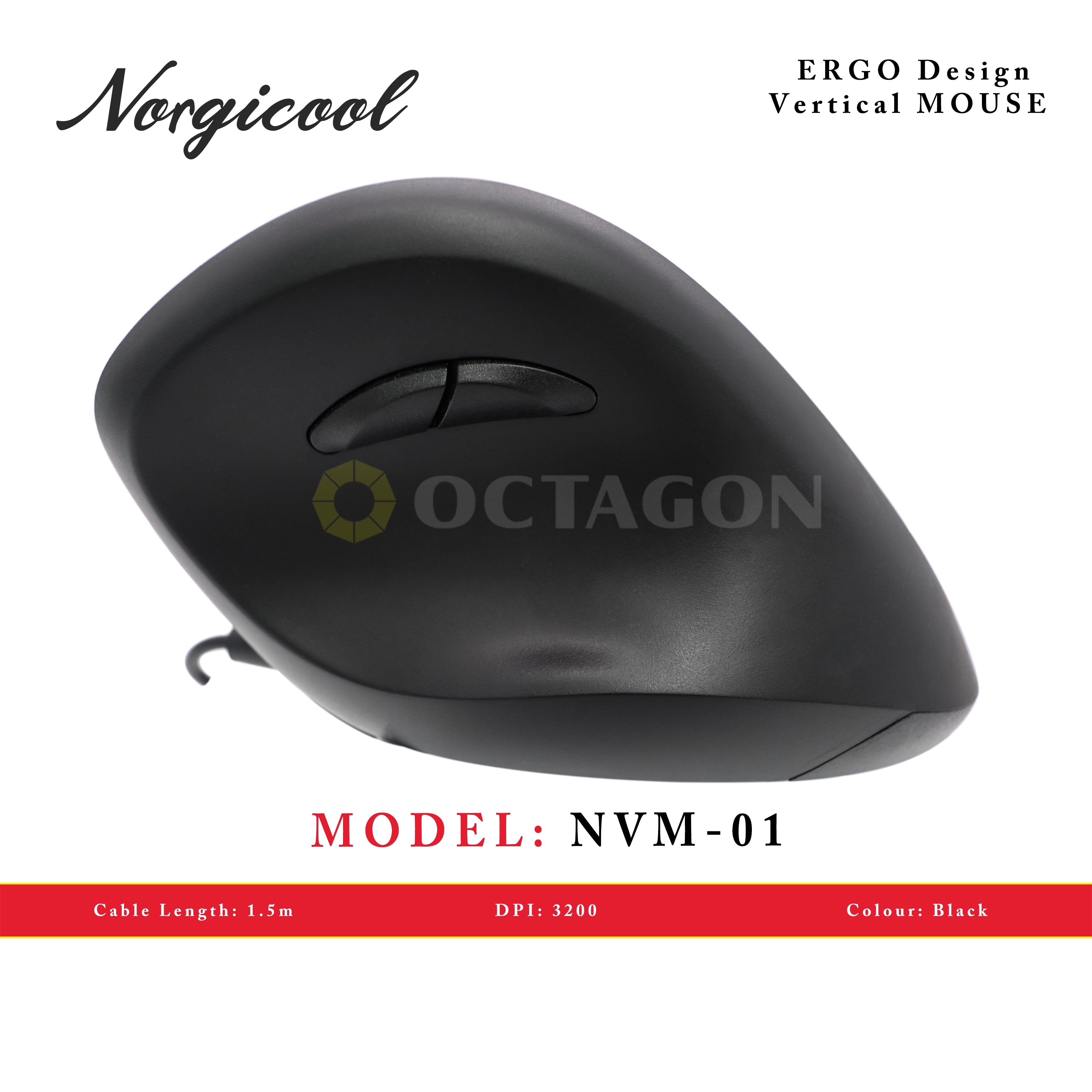 NORGICOOL NVM01-BK USB VERTICAL MOUSE