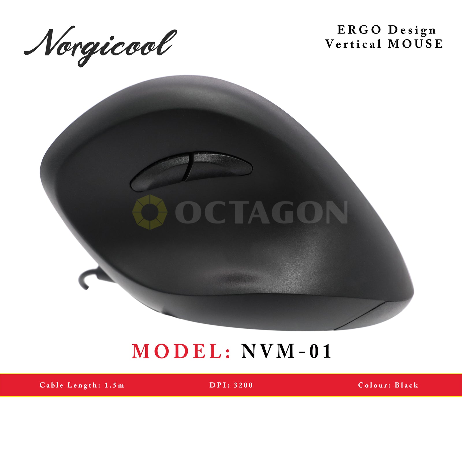 NORGICOOL NVM01-BK USB VERTICAL MOUSE