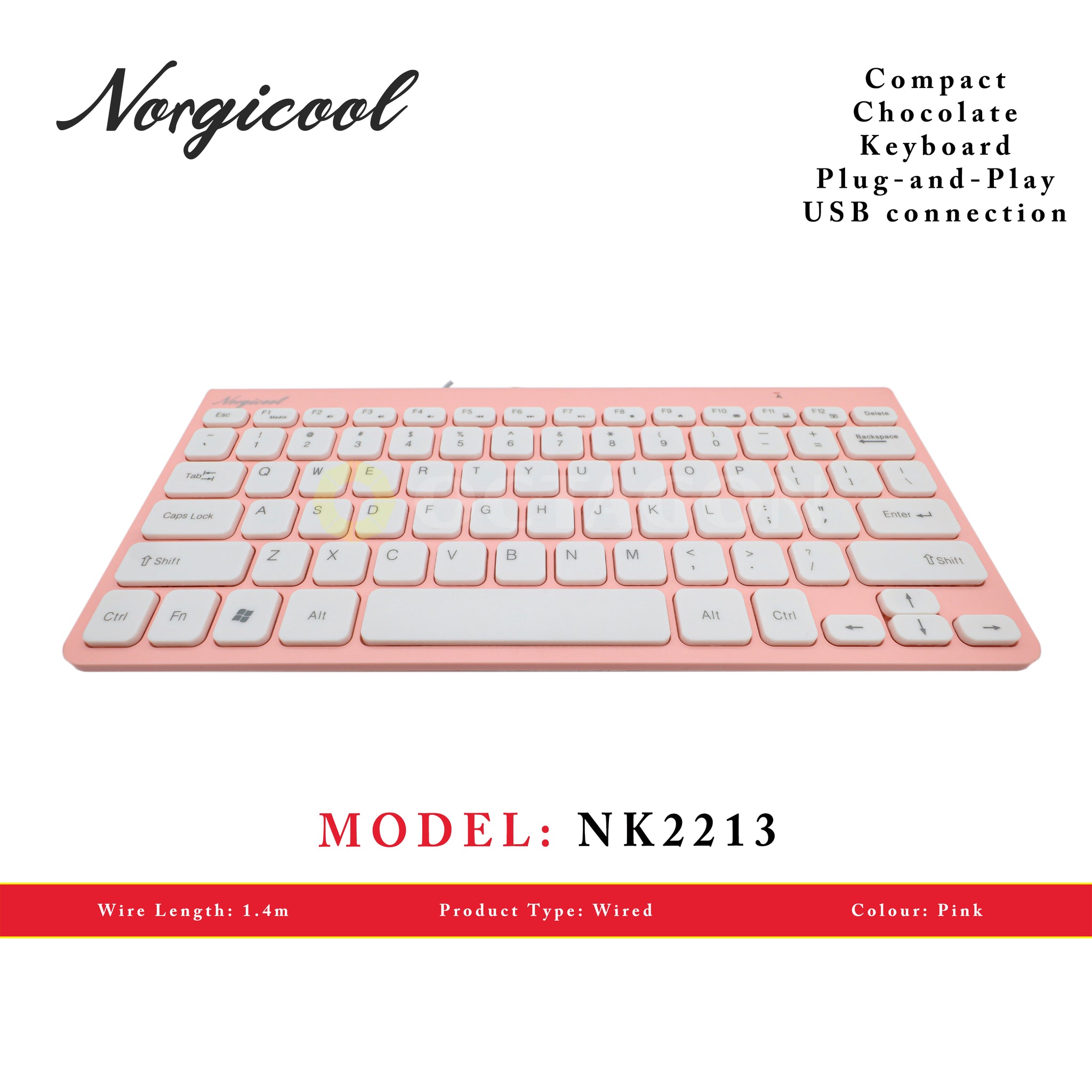 NORGICOOL NK2213-PK USB KEYBOARD COMPACT