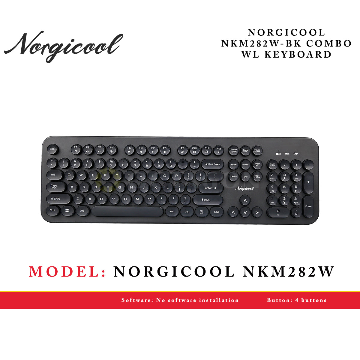 NORGICOOL NKM282W-BK COMBO WL KEYBOARD