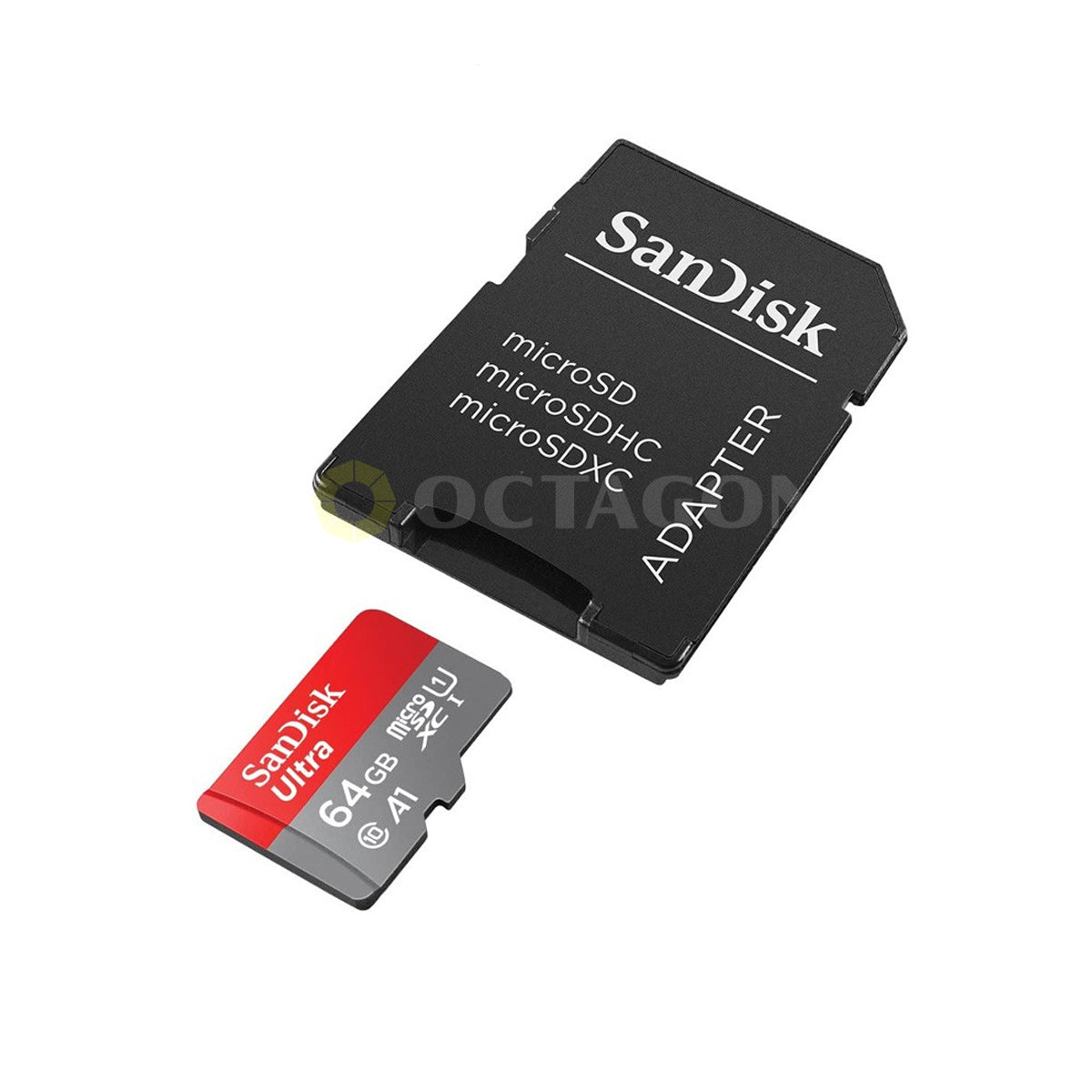 SANDISK 64GB HE MICROSDHC CARD & ADPT