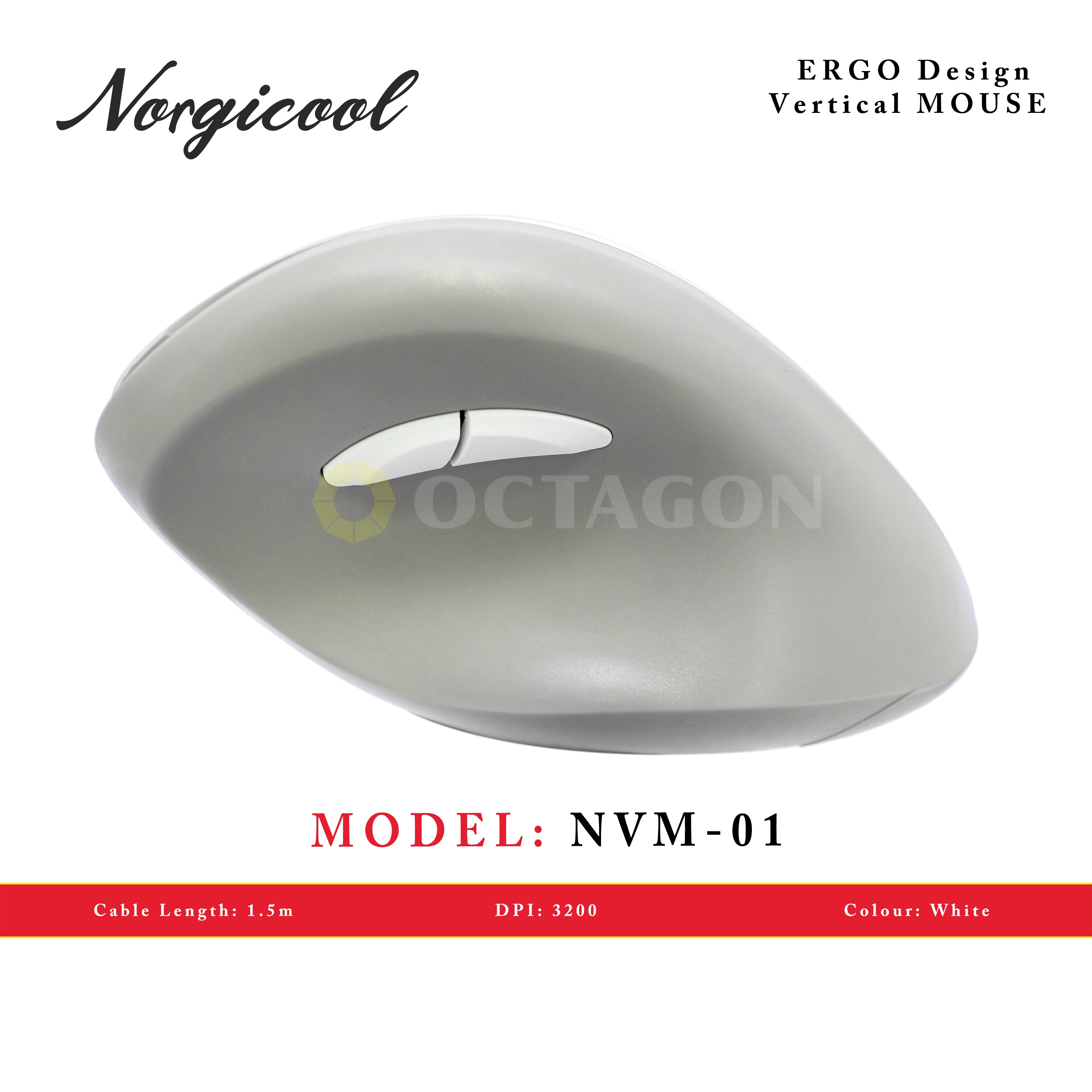 NORGICOOL NVM01-WH USB VERTICAL MOUSE