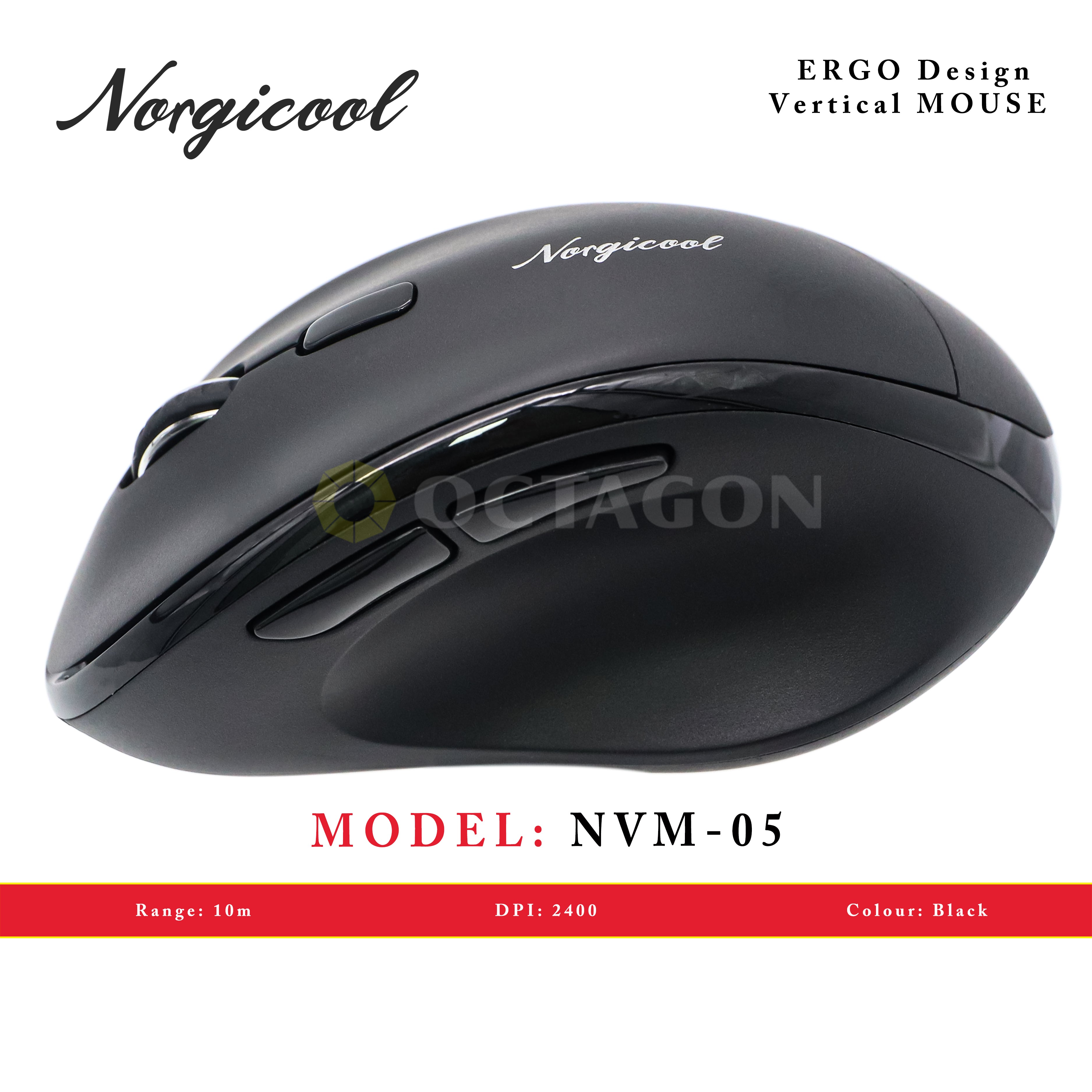 NORGICOOL NVM05 VERTICAL WL MOUSE BLACK