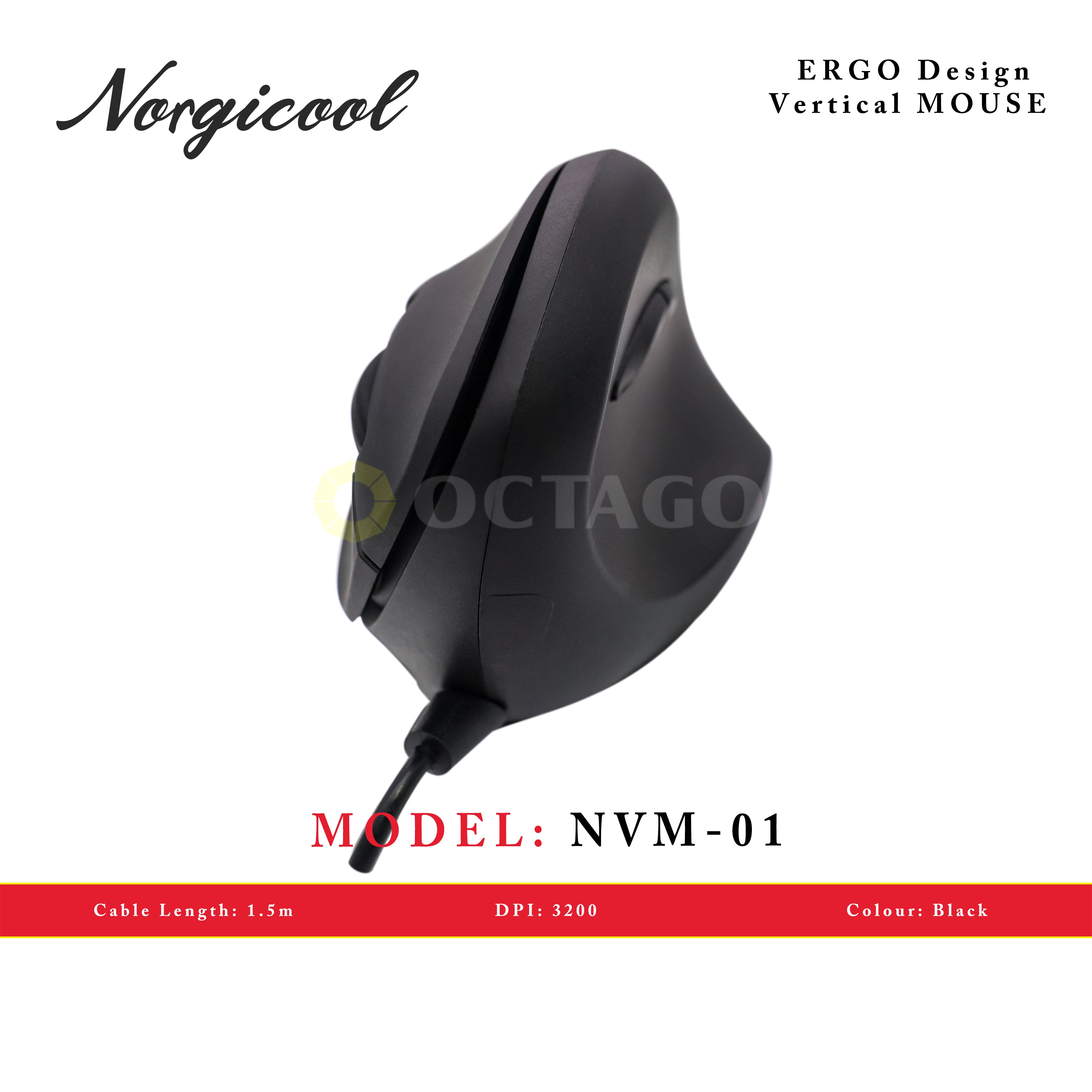 NORGICOOL NVM01-BK USB VERTICAL MOUSE