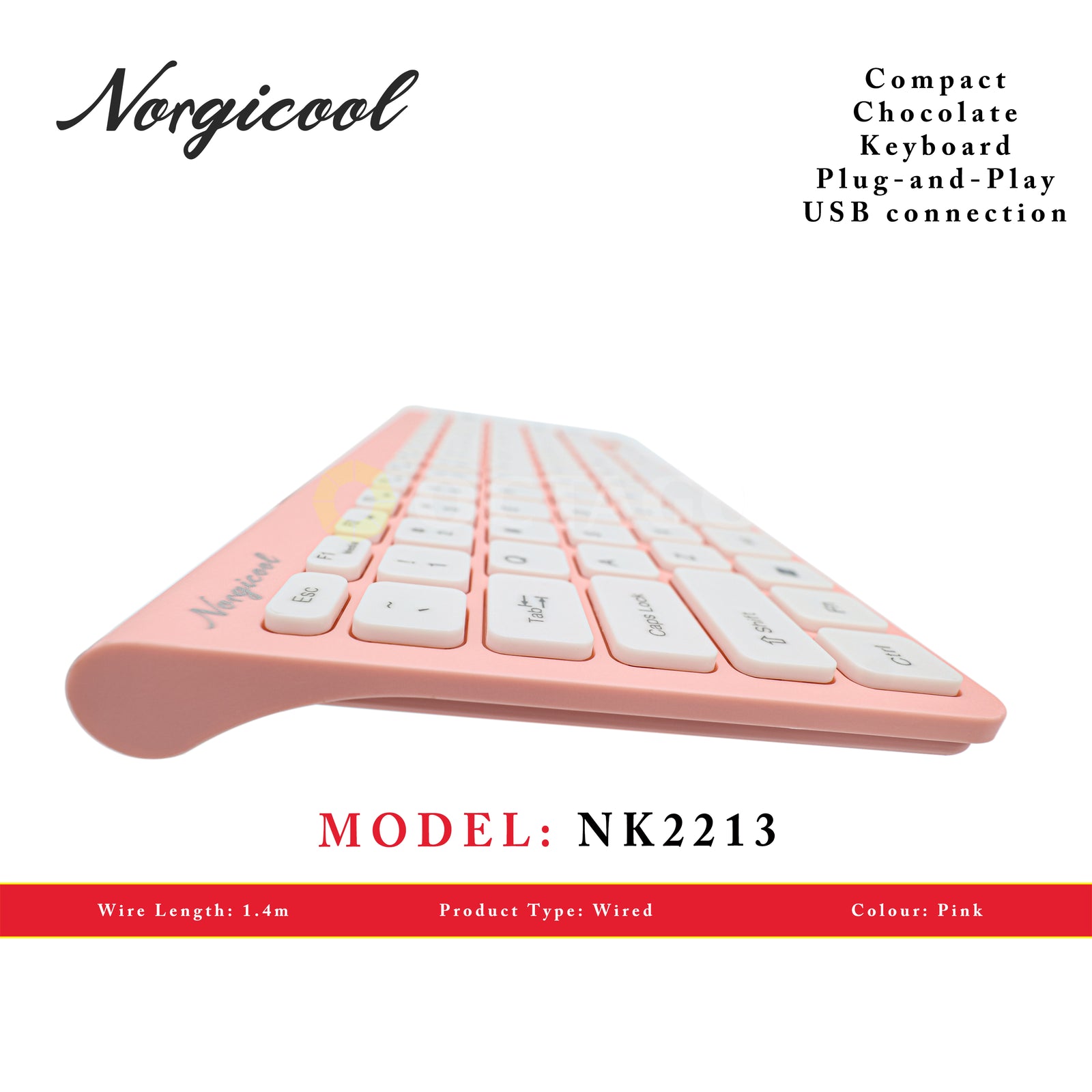 NORGICOOL NK2213-PK USB KEYBOARD COMPACT