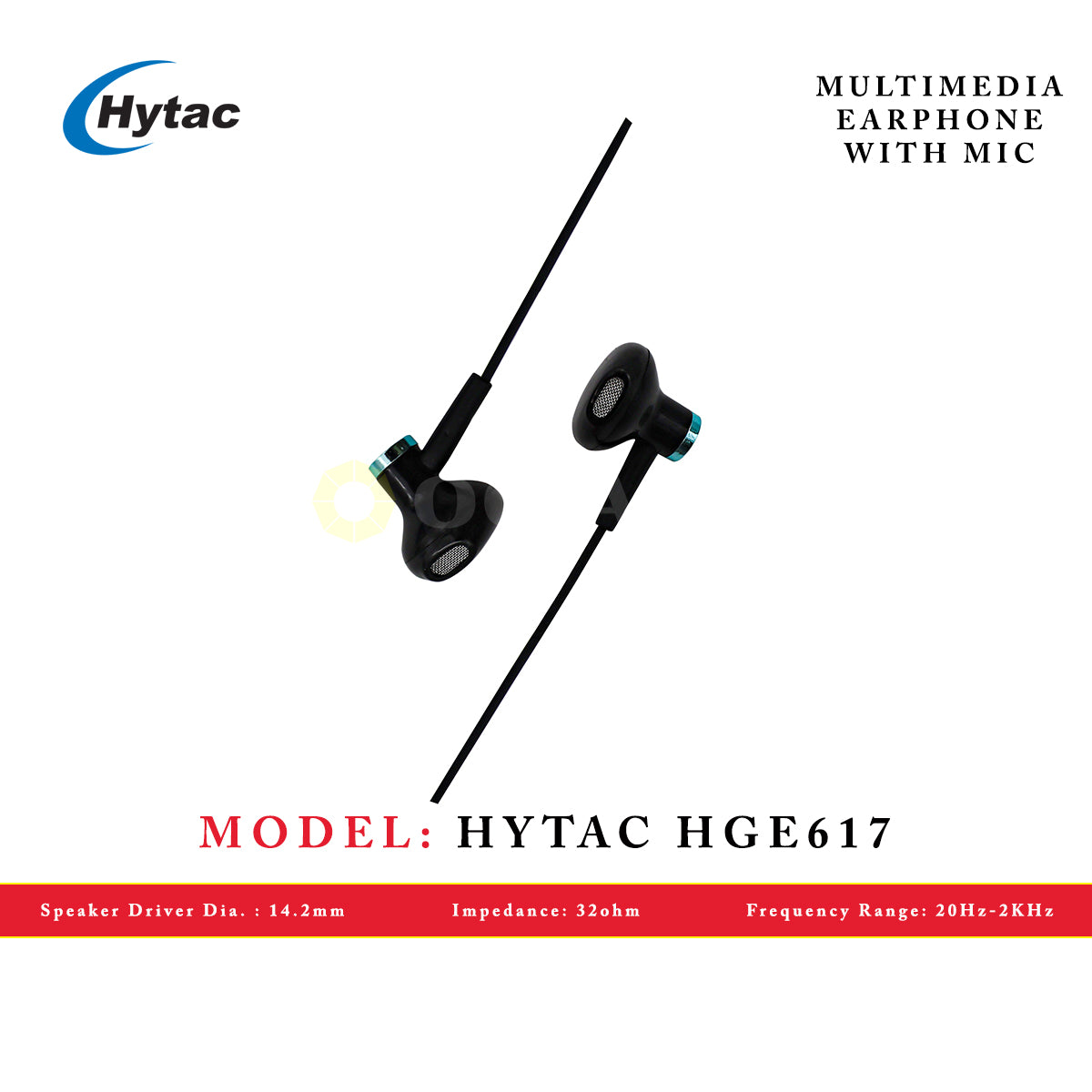 HYTAC HGE617 BLACK/LIGHT BLUE 3.5MM