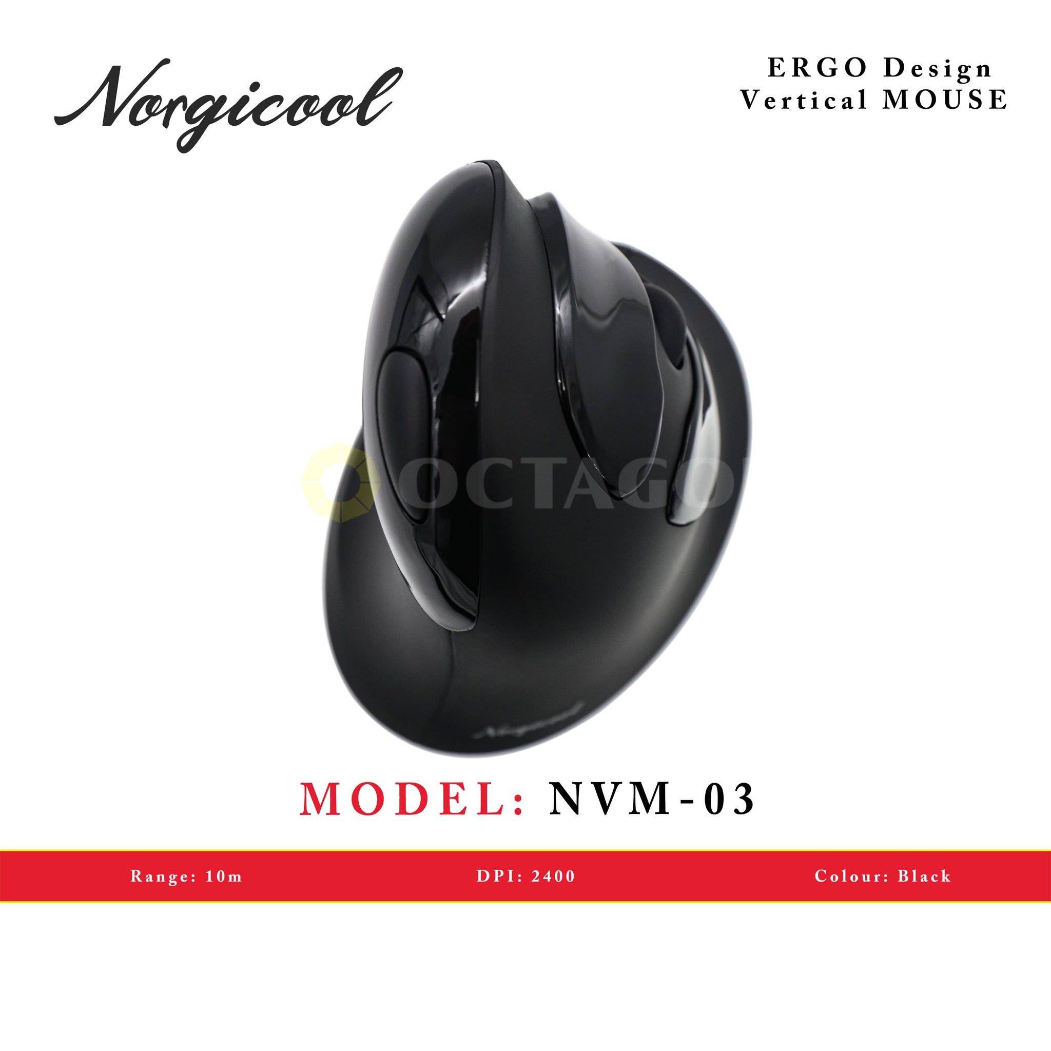NORGICOOL NVM03 VERTICAL WL MOUSE BLACK