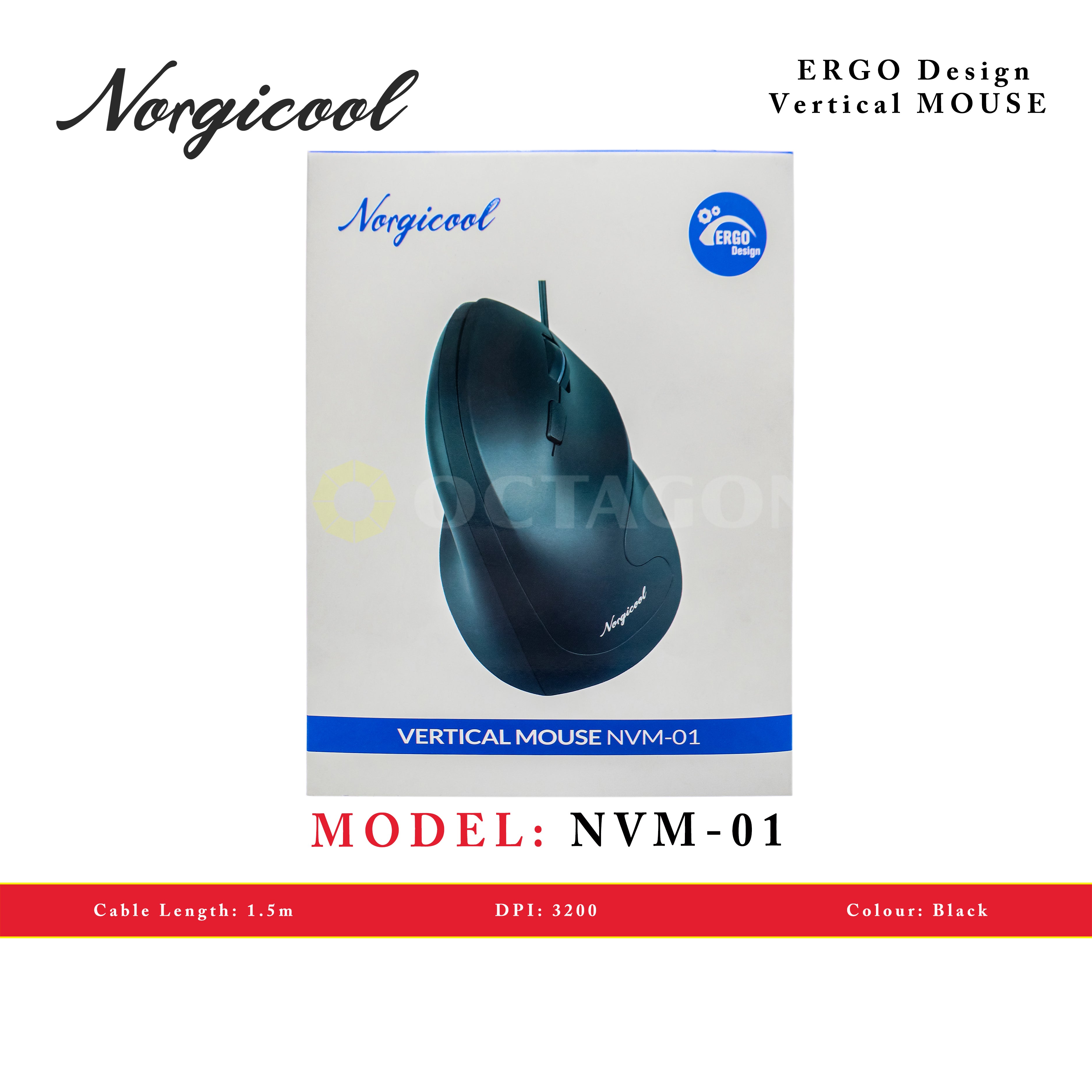 NORGICOOL NVM01-BK USB VERTICAL MOUSE