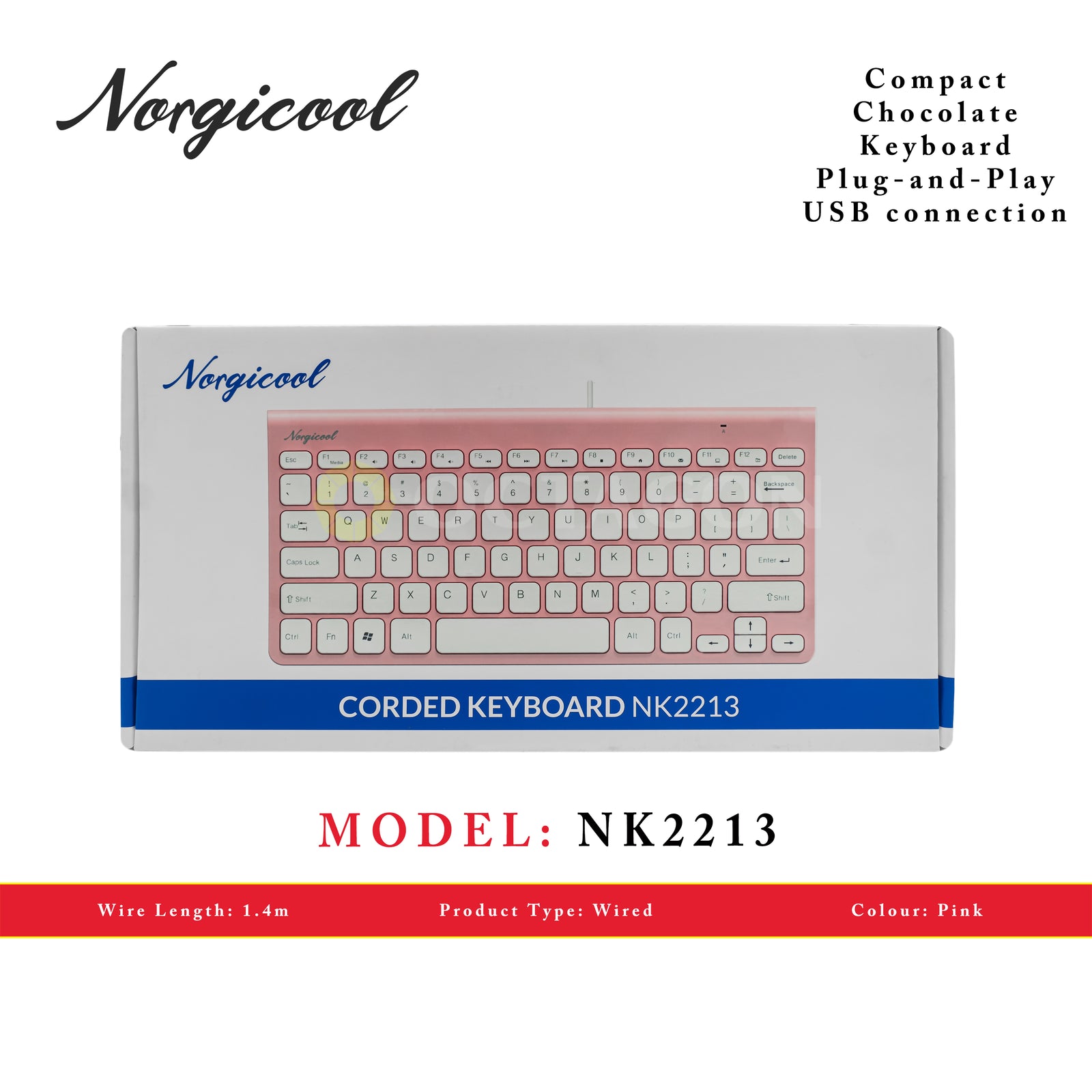 NORGICOOL NK2213-PK USB KEYBOARD COMPACT