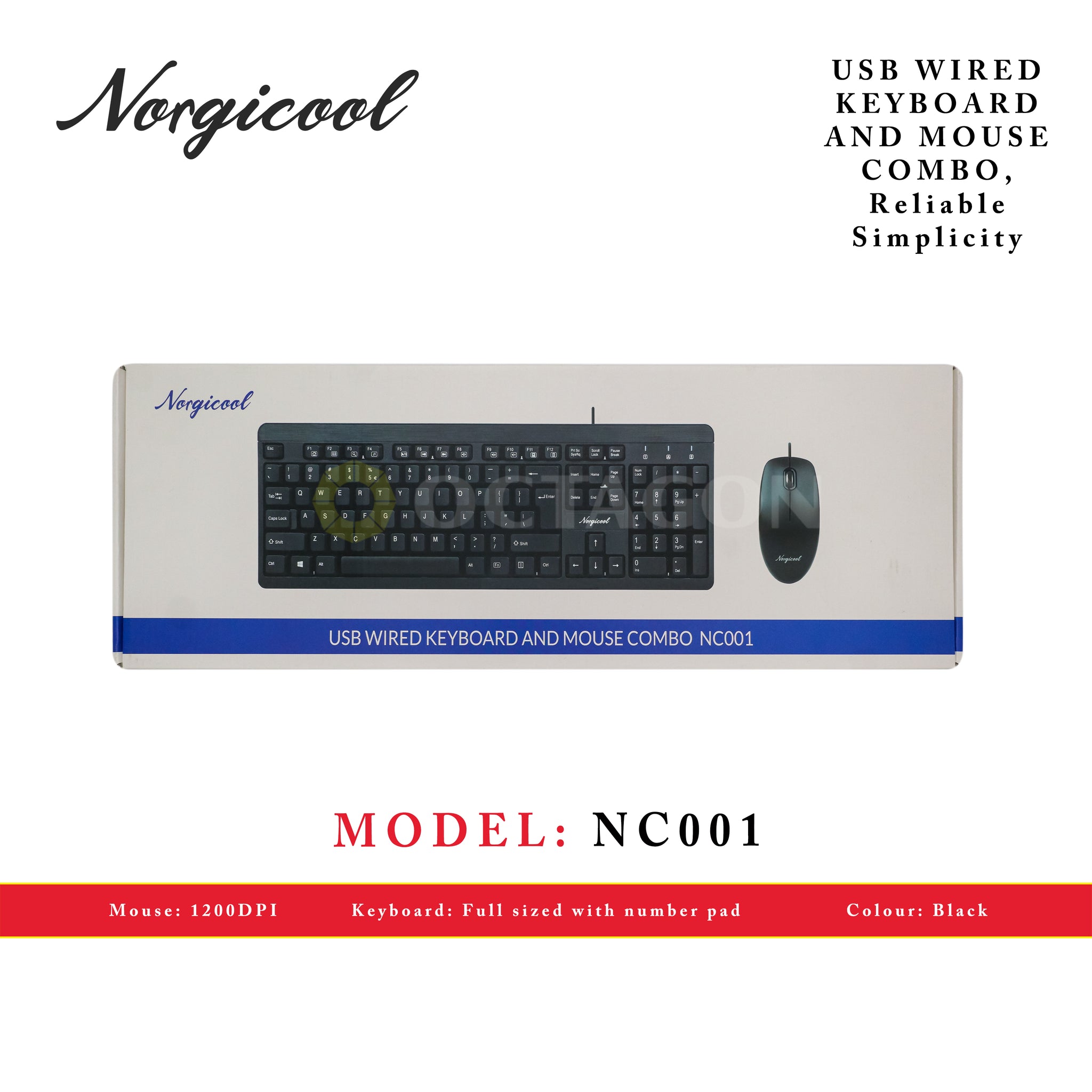 NORGICOOL NC001 COMBO WIRED KEYBOARD & MOUSE