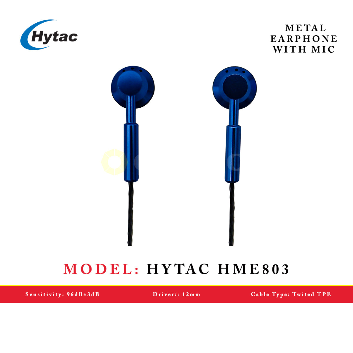 HYTAC HME804 BLUE METAL EARPHONE
