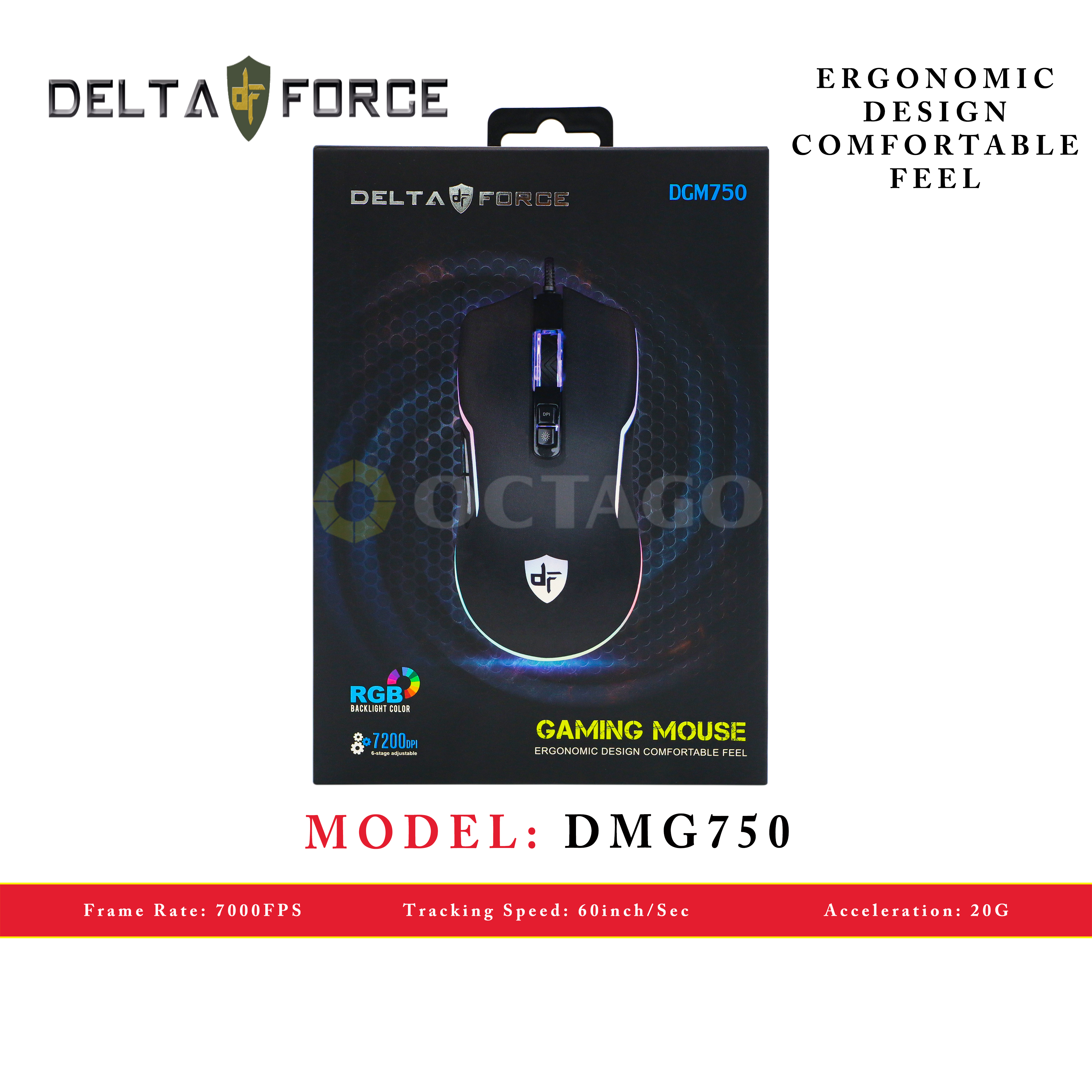 DELTA FORCE DGM750 USB GAMING MOUSE 7200