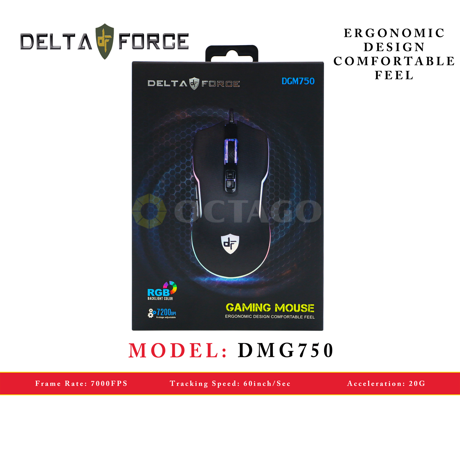 DELTA FORCE DGM750 USB GAMING MOUSE 7200