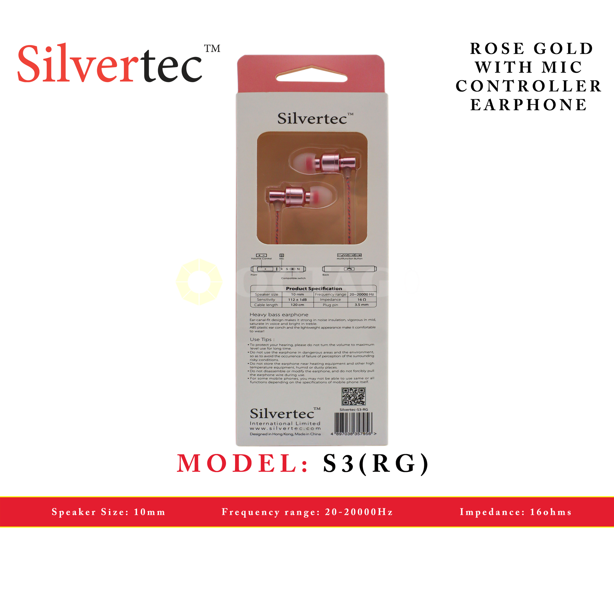 SILVERTEC S3(RG) ROSE GOLD W/ MIC CONT