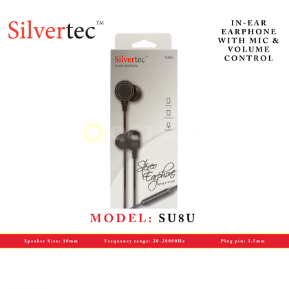 SILVERTEC SU8U BLACK IN-EAR EARPHONE